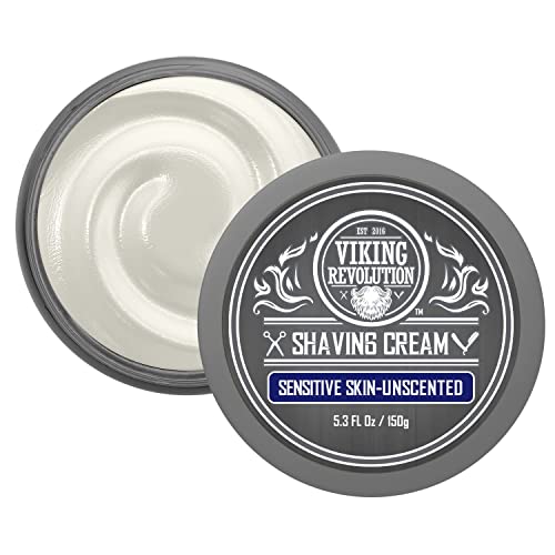 Luxury Shaving Cream For Sensitive Skin- Unscented - Soft, Smooth & Silky Shaving Soap - Rich Lather For The Smoothest Shave - 5.3Oz #TOP4