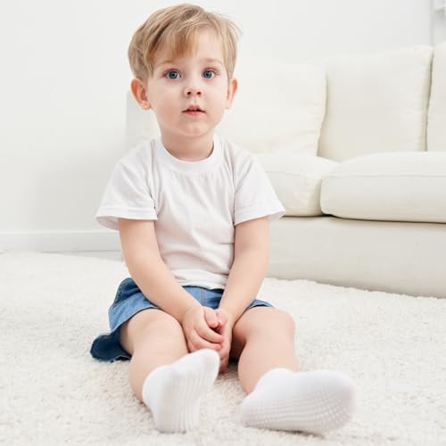 Image of Zaples Baby Non Slip Grip Ankle Socks with Non Skid Soles for Infants Toddlers Kids Boys Girls