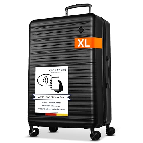 Cocoono Polycarbonat Koffer Groß 96 Liter Volumen - mit TSA Schloss, & Trolleys, Reisekoffer, Hartschalenkoffer, Trolley, Koffer XL, Reisekoffer Groß (Frozen Black, XL, 75cm)