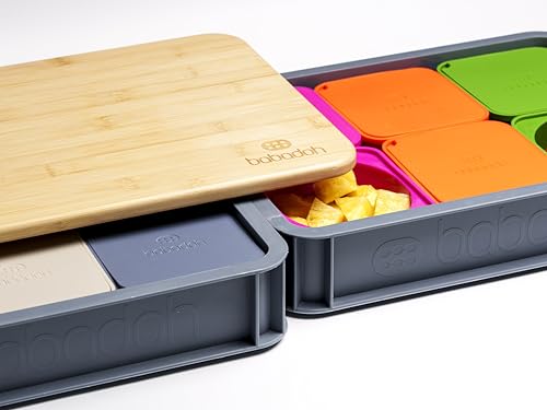 Babadoh Set de 2 Bandejas Metálicas y Tabla de Bambú miniatura 4