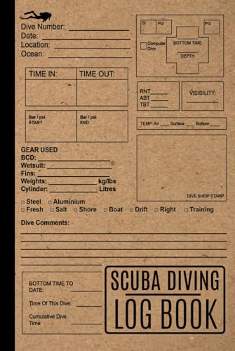 Scuba Diving Log Book: The Ultimate Dive Log | Professional Amateur Divers Important Log for Adults & Kids | Record & Track More Than 100 Dives | ... Journal | Gift Ideas for Diving Addicted