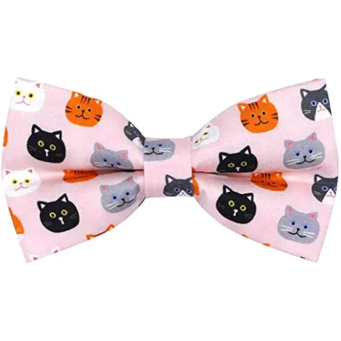 OCIA Pajarita de algodón ajustable con estampado de gatos Cover