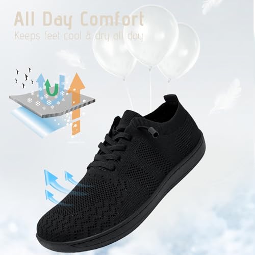 Barefoot Shoes Women Wide Slip-On Barefoot Running Tennis Walking Sneakers Minimalist Breathable Shoes Zero Drop Sole for Workout Gym Travel3