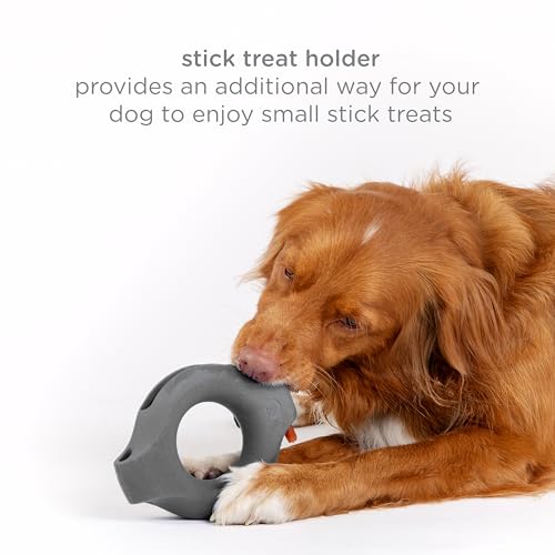 Ubbi Interactive Treat Dispensing Dog Toy, for Medium to Large Dog Breeds Durable Natural Rubber, Charcoal - Image 4