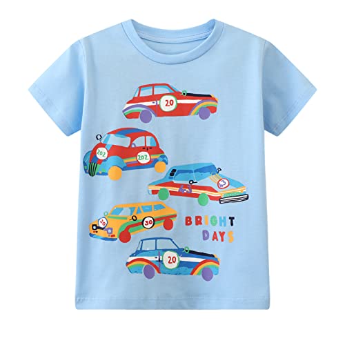 Image of Toddler Boys' Short Sleeve Tees Cotton Casual Graphic Crewneck Summer Top Clothes T-Shirts
