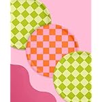 xo, Fetti Pink + Green Checkered Paper Plates - 24 pk, 9" | Bachelorette Fiesta Decorations, Cute Birthday Party Tablescape, Retro Summer Tableware Supplies, Cinco de Mayo Place Setting, 21st Bday - Image 5