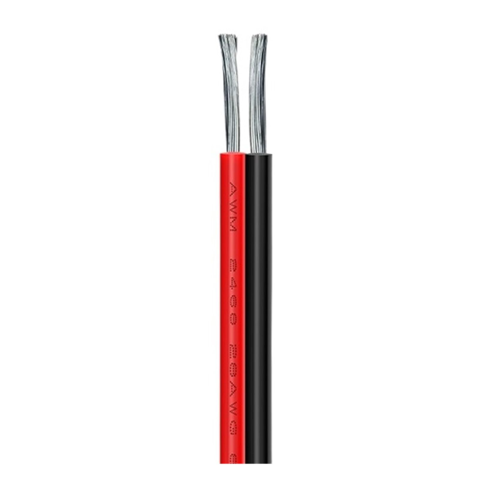 20m 2-pinowy Przewód Elektryczny Miedź Cynowana 22AWG Izolowany Przedłużacz PVC Kabel Czerwony Czarny
