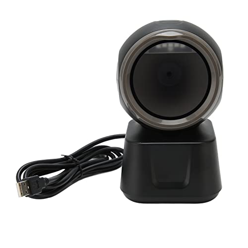 Barcode Scanner, 1D 2D QR Desktop Barcode Reader USB Barcode Scanner with Buzzer and LED Indicator for Market Bank Store