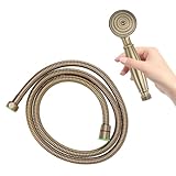 OUNONA Handbrause Bronze Retro Stil Handlich Stabile Hochdruck Duschkopf mit Schlauch Bad Hygiene Antik Design Robust und Praktisch