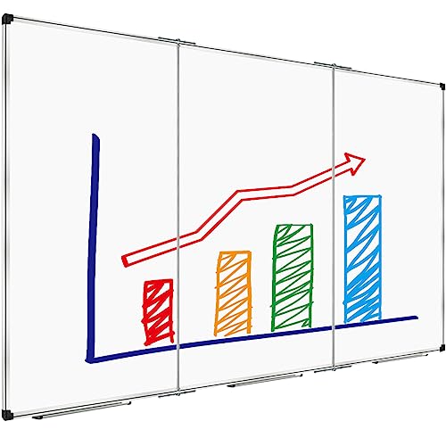 XBoard Extra Large Magnetic Whiteboard 72 x 48 Inch, Giant Foldable Dry Erase White Board with Aluminium Frame & Marker Tray 6' x 4' | Wall Mounted Tri Folding Message Presentation Board 72"