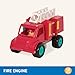 Battat – Vroom! Fire Engine Transport Toy with Movable Parts & 2 Firefighters – Classic Toddler Trucks – Kids Construction Toys – Soft Rubber Wheels – 18+ Months
