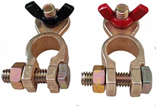 Tuerca mariposa, para terminal de batería de auto, cobre latón, color negro, color rojo, positivo o negativo para auto, camioneta, vehículo, lancha