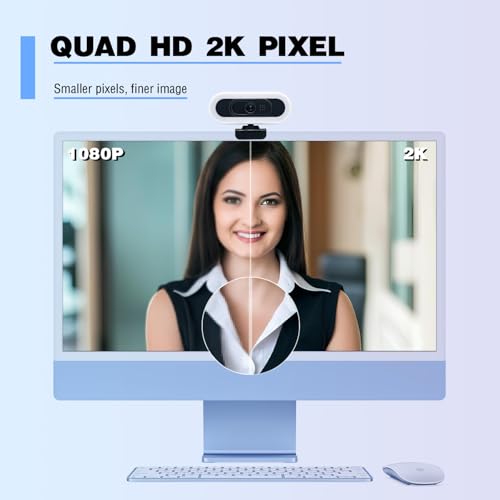 Image of W4 Autofocus Webcam, Compatible with Switch 2 / PC 2K 50fps QHD Dual Mic LED Lights USB Camera - 1080P 60 fps Pro Streaming