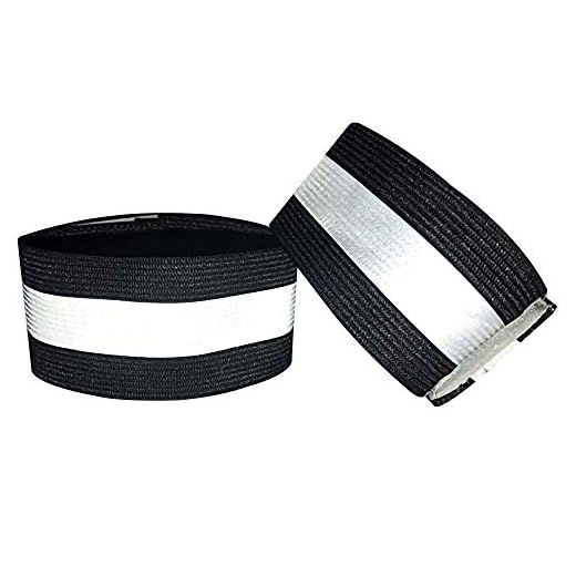YSSAFE 2 Packs Black Reflective Wristbands/Belt/Armbands/Ankle Bands Adjustable Elastic High Visibility Safety Reflector Tape Straps