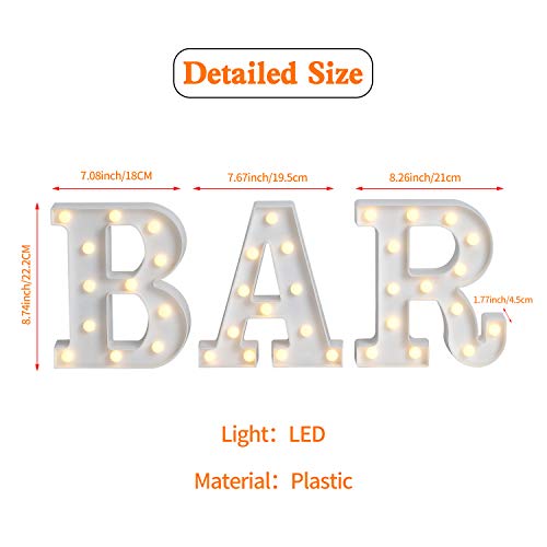 Rdutuok Led Marquee Letters Lights Bar Sign With Remote Control Letter Lamp For Bar Pub Home Party Wedding Decoration Battery Powered Christmas Lamp Home Bar Decoration #TOP3
