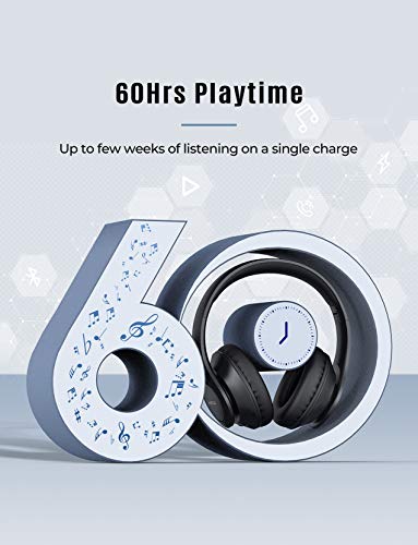 Mpow 059 Lite Bluetooth Headphones, 60 Hours Playtime Wireless Headphones Over Ear with Microphone, Bluetooth 5.0, HiFi Stereo Sound, Protein Earpads, Wired Wireless Headset for Kids, Adults, TV - Thumbnail 2