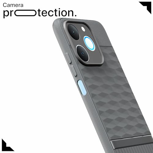 Image of Pikkme Back Cover for Realme P4 Lite 4G Camera Protection 3D Hexa Cube Design Silicone Protective Bumper Case (Grey)
