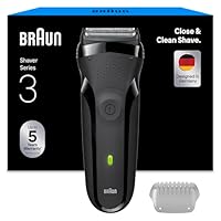 Braun Series 3 Elektrorasierer Herren – Rasierapparat mit 3 Flexiblen Klingen, 30 Minuten Akkulaufzeit, Trockenrasierer für Männer – 300s, Grau