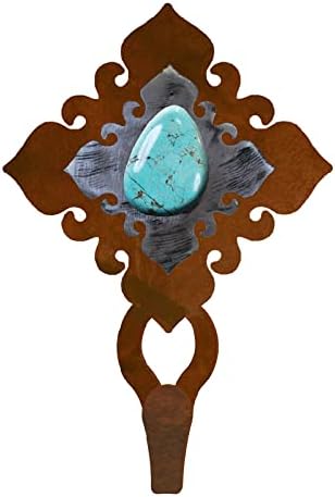 BLACK FOREST DECOR Turquoise Silver Single Hook