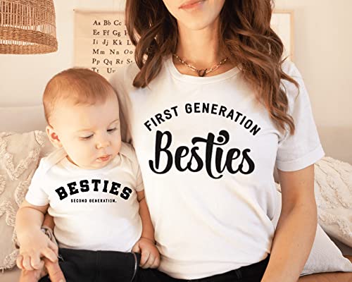 Toddler Baby Girl Boy Besties Second Generation Letter Print Shirt Best Friend Outfits BFF T-Shirt for Mom and Baby3