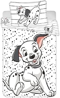 aptex Disney Baby Reversible Bed Linen Set 101 Dalmatian 100 x 135 cm, White