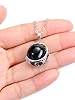 Jovivi Natural Obsidian Crystal Healing Stone 18mm Rotatable Black Gemstone Ball Pendant Necklace Women Reiki Spiritual Jewellery Gifts for Her Christmas Birthday #4