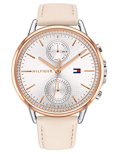 Tommy Hilfiger Reloj Analógico de Cuarzo multifunción para mujer con Correa en piel Rosa - 1781913