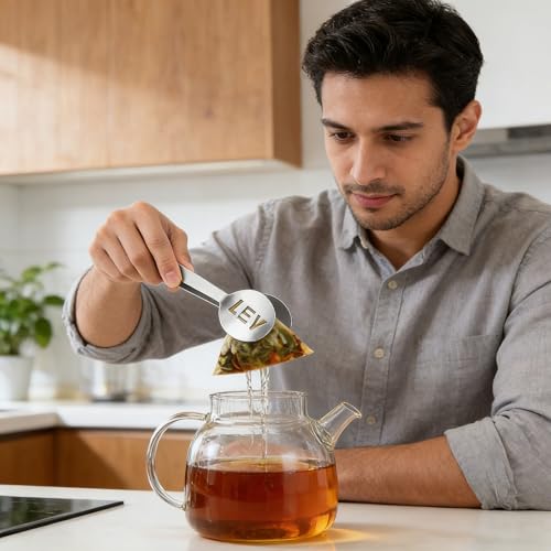 Miniatura 2 de Mingze Pinzas Para Exprimir Bolsas De Té, 3 Paquetes De Acero Inoxidable Colador De Bolsas De Té Soporte De Agarre Cuchara De Metal Mini Cubos De Azúcar Clip Cubos De Hielo Herramientas