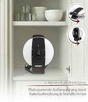 Cloer 1621 Waffeleisen für klassische Herzwaffeln, 930 W, Waffelgröße 15,5 cm, stufenlos wählbarer Bräunungsgrad, weiß, Metall – Ansicht 5