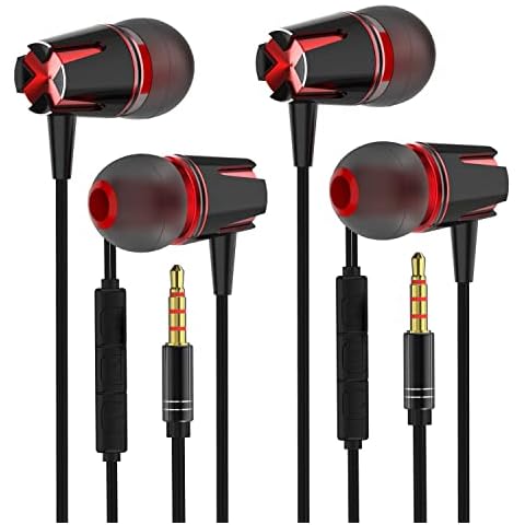 MUNSKT 2Pack Earphones, In-Ear Headphones Earphones Headphones Plug Microphone Volume Control Cover