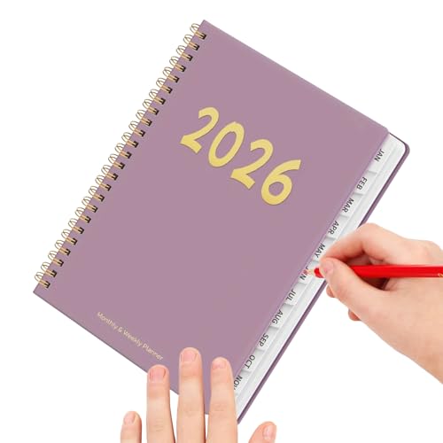 fayarrd Agenda y calendario 2026 | Planificador de 12 páginas – Planificador semanal y mensual 2026 – Para trabajo académico, estudiantes, profesores, familia, hogar y universidad