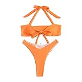 SYlibes Bikini Swimsuit Higher Clothes Lace Bottom Shorts Fringed Bathing Suits for Women High Rise Mom Shorts Women High Waist Bikini All Piece Swimsuits for Women Black Bathsuit