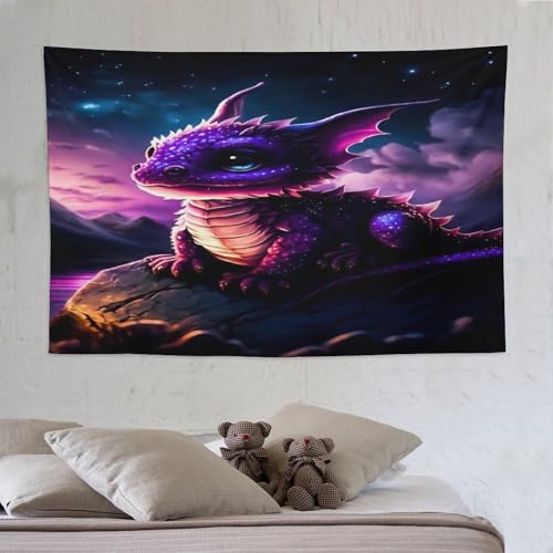Tapisserie dinosaure tissu suspendre 150x230 cm decoration chambre ado
