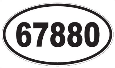 US Decal, Inc. Number 67880 Oval Sticker