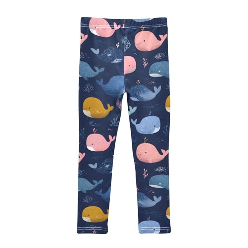 Whale Coral Cartoon Girls Leggings Ultra Soft Compression Yoga Gym Pants for Kids 4-10T2