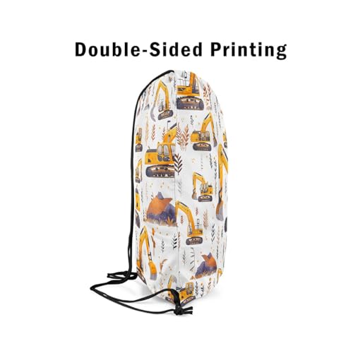 Feelyou Excavator Drawstring Backpack Tractor Truck Gym String Bag Tractor Machinery Construction Vehicle Sports Drawstring Sackpack Cartoon Truck Drawstring Bags4