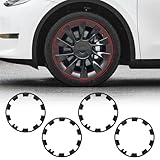 Klutchtech Fit for Tesla Model Y Rim Protector 20 Inch 2020-2024, 4 PCS ABS Induction Wheels Protection Hubcaps Compatible with Tesla Model Y Accessories (Black, 20')