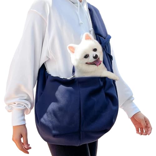 DEANKEJI Bleu Marine Sac de Transport Chat, Capacité Maximale de Charge 6 kg Sac pour Chien, Porte Chat Convient pour Les Promenades, Les Activités de Plein Air et la Randonnée