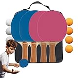 Tischtennis-Set für Tischtennisschläger für Anfänger | Spielzubehör für drinnen und draußen,...