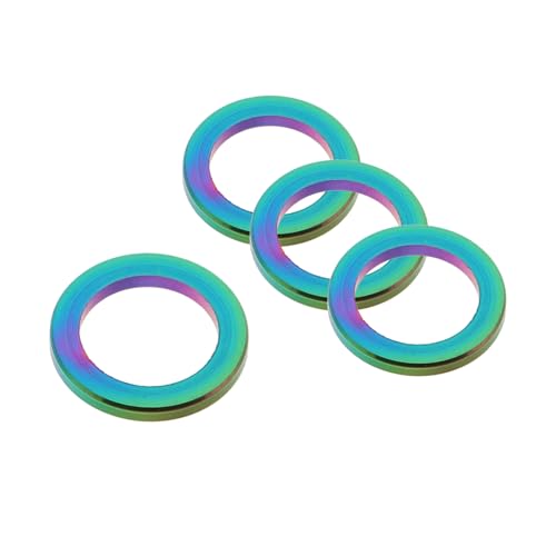 KICHOUSE 4pcs Assorted Flat Metal Washers Set Shim Washers for Bolts Bike Cup Headset Spacer Heavy Duty Retainer Versatile for Multiple Applications