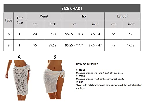 Zaful Women's Crochet Swimsuit Beach Midi Skirt Split Elastic Waist Bikini Cover Up Beachwear (A-Black, F) #TOP4