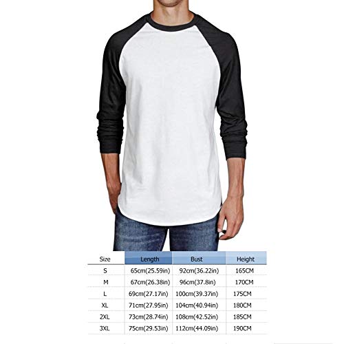 Camiseta masculina de gola redonda com cores emendadas, manga de algodão confortável para primavera