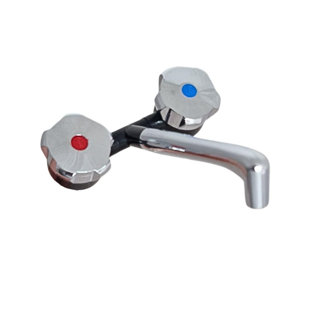 Rubinetto miscelatore cromato caldo e freddo con beccuccio pieghevole, 12 V, micro interruttore per camper, caravan, camper, barca