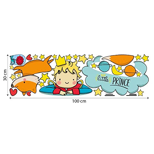 R00157 Wall Stickers Little Prince Fox Wall Decoration Children's Room Kindergarten Nest Bedroom, Color - Model 3, 100x30 cm - Image 2