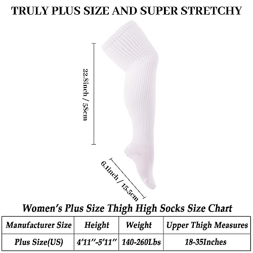 Image of Plus Size Thigh High Socks for Women Thick Thighs Cotton Knit Extra Long Over the Knee Leg Warmer