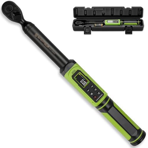 Image of SHINTOUR Digital Torque Wrench,2.03-135N.m/1.5-99.57 Ft.Lb,3/8" Drive Electronic Inch Pound Torque Wrench with Vibration Buzzer LED Indicator,5 Units ±2% Accuracy for Bike Motorcycle Car Auto Repair