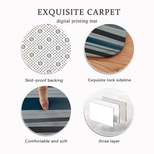 Alfombra de pasillo antideslizante y lavable con estampado moderno 7