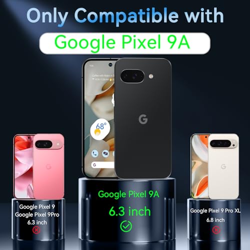 Coque pour Google Pixel 9A compatible MagSafe noire transparente antichoc avec protection écran - 2