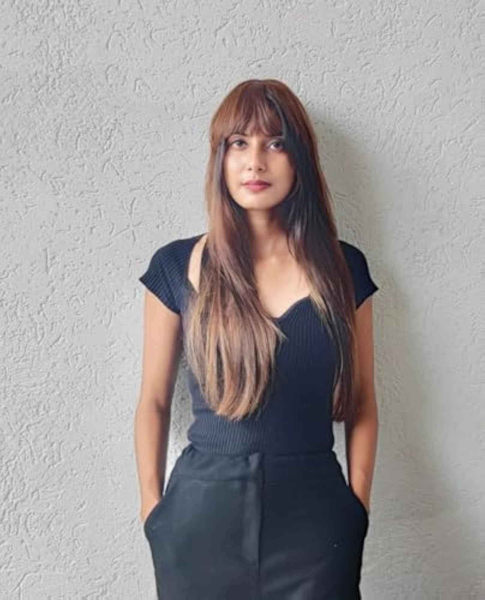 Women's Dark Brown Clip-in Bangs, Human Hair Extension
