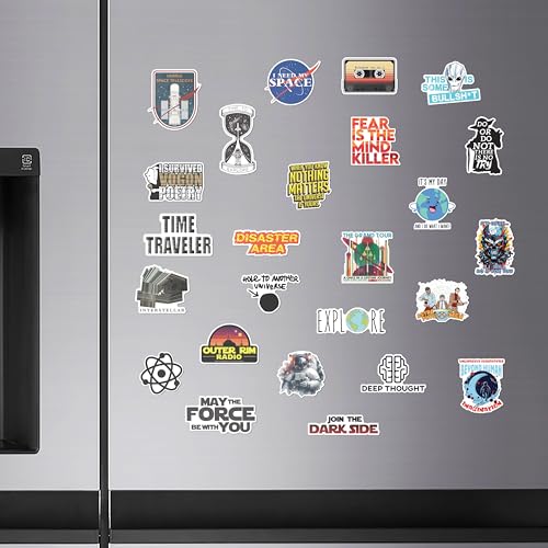 Image of WallDesign Space & Science Fridge Magnet Collection - Magnets for Astronomy and Science Lovers, Perfect Space Gifts for Kids, Science Fans (Set of 26)